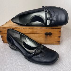 Y2K Kenneth Cole Reaction Mary Jane Flats Black Womens 8.5 LSquare Toe Vintage